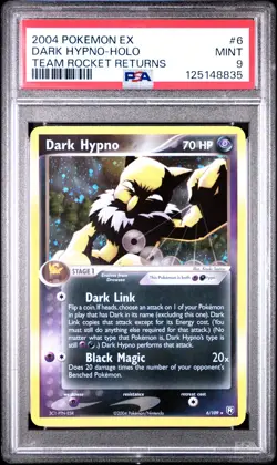 2004 POKEMON EX TEAM ROCKET RETURNS 6 DARK HYPNO-HOLO PSA 9 - Image 1