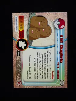 topps Pokemon TV Animation Edition Series 1 Rainbow Holo Foil #51 Dugtrio - Image 2