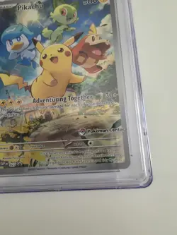 Pikachu 027 Paldea Evolved ETB Pokemon Center Promo CGC 9.5 - Image 3
