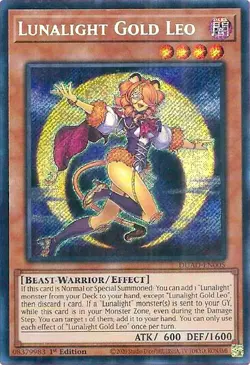 Lunalight Gold Leo DUAD-EN005 - Secret Rare - Near Mint 1st Edition YuGiOh! TCG - Image 1
