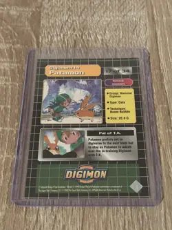 SHIPS SAME DAY Bandai Digimon Trading Card 17 of 34 Patamon #14 Holo Prism - Image 2