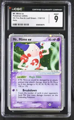 CGC 9 MINT Mr. Mime ex 2004 EX Fire Red & Leaf Green 110/112 Holo Pokemon Card - Image 1