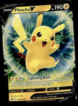 Pikachu V Black Star Promo SWSH 198, NM Pokemon Card - Image 1