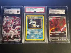 Lot Of 3 Graded Slabbed Pokemon Cards, Various Sets, Modern/vintage - Image 1