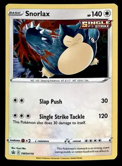 Snorlax Holo Black Star Promo SWSH 119, NM Pokemon Card - Image 1