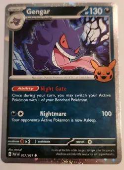 2024 Pokemon Gengar Trick or Trade Cosmos Holo #057/091 Near MINT Halloween Card - Image 1