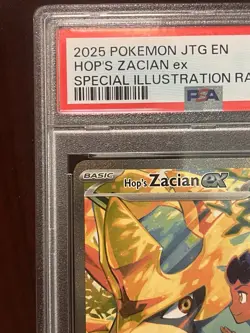 Hop's Zacian EX 2025 JTG Special Illustration Rare Card 186/159 PSA Mint 9 - Image 3