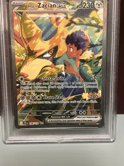 Hop's Zacian EX 2025 JTG Special Illustration Rare Card 186/159 PSA Mint 9 - Image 5