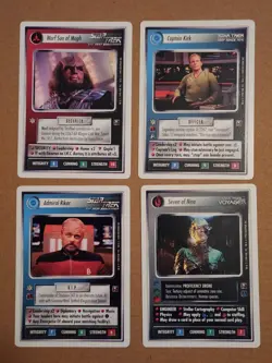 All 4 white border preview cards from The Dominion Star Trek CCG Decipher E1 - Image 1