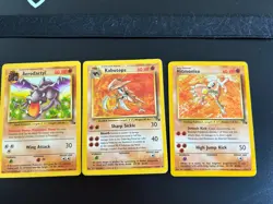Pokemon TCG Aerodactyl, Kabutops & Hitmonlee Fossil Set Cards - Image 2
