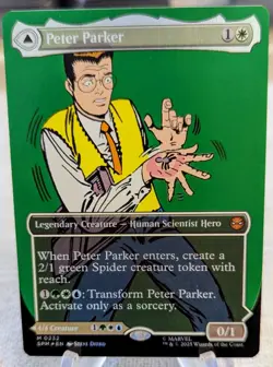 Peter Parker 0232 Amazing Spider-Man Borderless Foil Marvel’s Spider-Man SPM MTG - Image 1