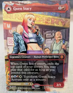 Gwen Stacy/Ghost Spider Borderless Non Foil MTG Marvel's Spider-Man #0202 Magic - Image 1