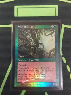 MTG Magic The Gathering Wall Of Roots Foil 30th Promo Green Commander - Image 1