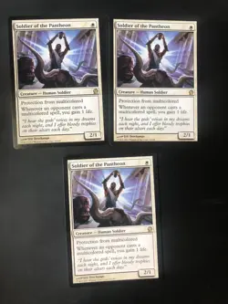 Magic the Gathering MTG Soldier of the Pantheon Theros X3 NM - Image 1