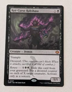 MTG Tarkir : Dragonstorm Mythic ROT-CURSE RAKSHASA NM - Image 1