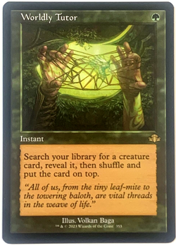 MTG Worldly Tutor Dominaria Remastered 353 Retro Border NON-FOIL, Pack Fresh! - Image 1