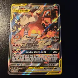 Pokemon Reshiram & Charizard GX Tag Team Full Art Card - SM Promos SM201 LP - Image 1