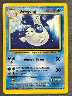 Dewgong 25/102 Stage 1 Base Set Series UNCOMMON 1999 Pokemon Card WOTC NM - Image 1