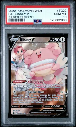 2022 POKEMON SWORD & SHIELD SILVER TEMPEST #TG22 FULL ART/BLISSEY V PSA 10 - Image 1