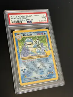 PSA 9 Blastoise Holo 2/102 Celebrations Classic Collection Pokemon 2021 - Image 4