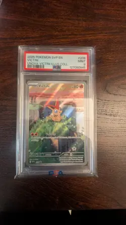 Pokemon TCG Victini Black Bolt White Flare Promo Illustration SVP208 PSA 9 Gem - Image 1