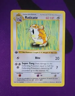 Raticate #40/102 1st Edition Shadowless Base Set Pokemon TCG - Image 2