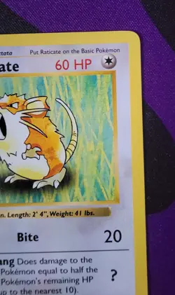Raticate #40/102 1st Edition Shadowless Base Set Pokemon TCG - Image 4