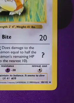 Raticate #40/102 1st Edition Shadowless Base Set Pokemon TCG - Image 5