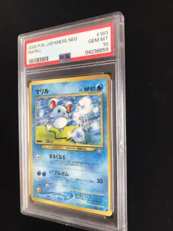 2000 POKEMON JAPANESE NEO MARILL #183 PSA 10 Gem Mint Old Cert - Image 3