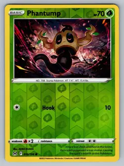 Phantump Reverse Holo - 016/196 - Lost Origin Pokemon 2022 NM - Image 1