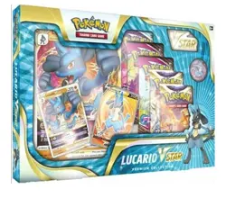 Pokemon Lucario Vstar Premium Collection Box - 6 Booster Packs New Unopened Box 820650851247 - Image 1