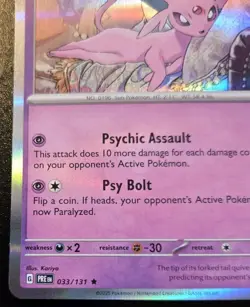 Espeon 033/131 Holo Rare Scarlet & Violet: Prismatic Evolutions Pokemon TCG - Image 4