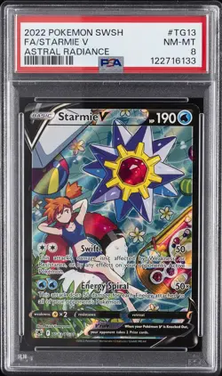 2022 POKEMON SWORD & SHIELD ASTRAL RADIANCE #TG13 FULL ART/STARMIE V PSA 8 - Image 1