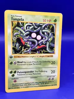 Pokemon Base Set SHADOWLESS 1st Edition Tangela 66/102 MP+ - Image 3