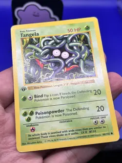 Pokemon Base Set SHADOWLESS 1st Edition Tangela 66/102 MP+ - Image 4