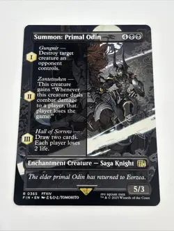 Summon: Primal Odin Borderless Rare MtG Card FIN 365 - Image 1