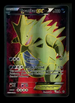 Tyranitar EX 91/98 Ancient Origins 2015 Full Art Holo Rare Pokemon Card TCG - Image 1