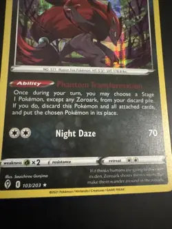 Pokemon Evolving Skies Zoroark Holo Rare Card 103/203 Near Mint Condition - Image 2