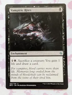 MTG Magic the Gathering Vampiric Rites (124/313) Battle for Zendikar NM - Image 1