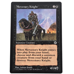 MTG Mercenary Knight Portal POR Rare Black Summon Creature Magic the Gathering - Image 1
