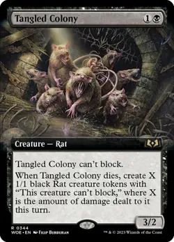 NM-Mint, English MTG Regular Tangled Colony - Extended Art Wilds of Eldraine Mag - Image 1