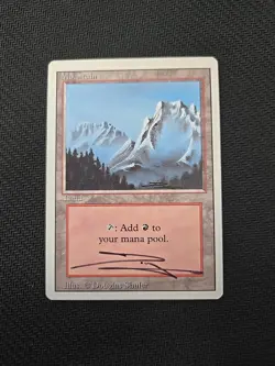 Mountain Revised Signed Autograph Douglas Shuler NM MtG Magic - Image 1