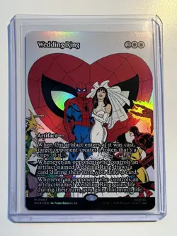 [FOIL] MTG Marvel Spider-Man Wedding Ring Borderless English White Mythic Rare - Image 1