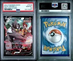 2022 POKEMON SWSH BRILLIANT STARS #TG18 FULL ART/SINGLE STRIKE URSHIFU V PSA 10 - Image 3