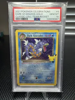 2021 POKEMON CELEBRATIONS CLASSIC COLL #8 DARK GYARADOS-HOLO PSA 10 - Image 1
