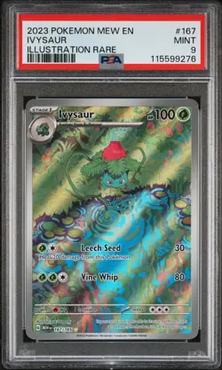2023 POKEMON MEW EN-151 ILLUSTRATION RARE #167 IVYSAUR PSA 9 - Image 1