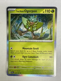 Teal Mask Ogerpon 024/167 Holo Rare Twilight Masquerade Pokemon TCG Near Mint NM - Image 1