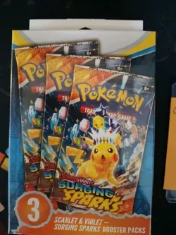 Pokemon TCG Scarlet & Violet Surging Sparks Booster Bundle Pack of 3 - Image 2
