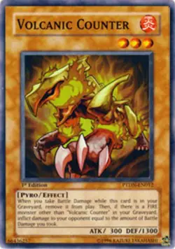 Yugioh! MP Volcanic Counter - PTDN-EN012 - Super Rare - 1st Edition Moderately P - Image 1