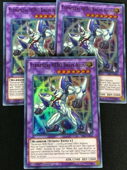 YUGIOH ELEMENTAL HERO BRAVE NEOS SAST-EN035 1ST SUPER X3 (NM) - Image 1